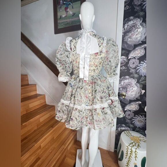 Anthropologie x Selkie Ruffle-Neck Cutout Dress/ size XS - Picture 8 of 11